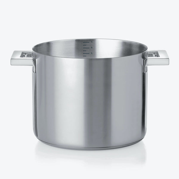Stainless steel pot with sturdy handles and measurement markers