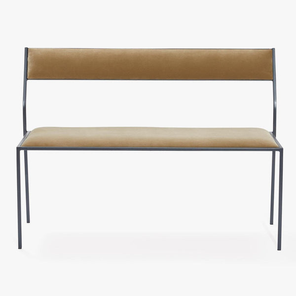 Armless Upholstered Bench Beige