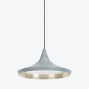 Contemporary pendant light with unique reversed cone shape and matte finish