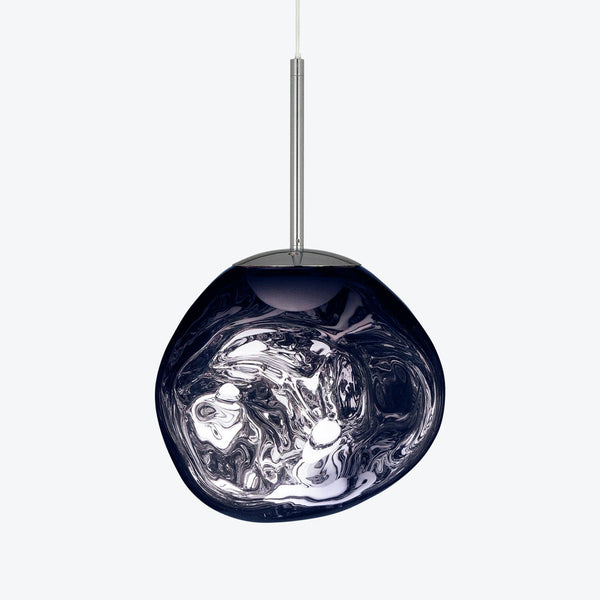 Stylish pendant lamp with unique swirling marbled pattern and reflections.