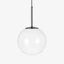 Contemporary pendant light with soft glow, minimalist design. Versatile lighting.