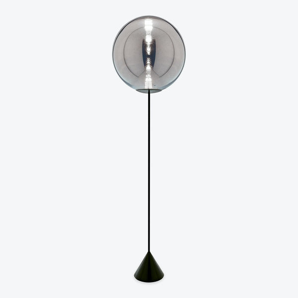 Globe Cone Floor Lamp-Chrome