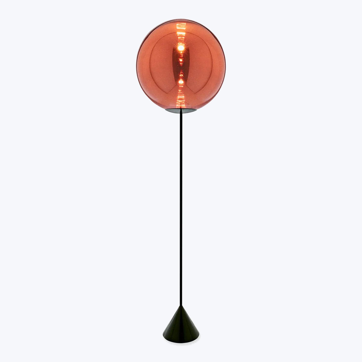 Globe Cone Floor Lamp-Copper