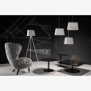 Modern style table with minimalist design in matte gray finish. - hover