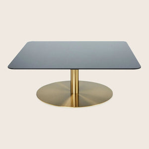 Modern style table with minimalist design in matte gray finish.