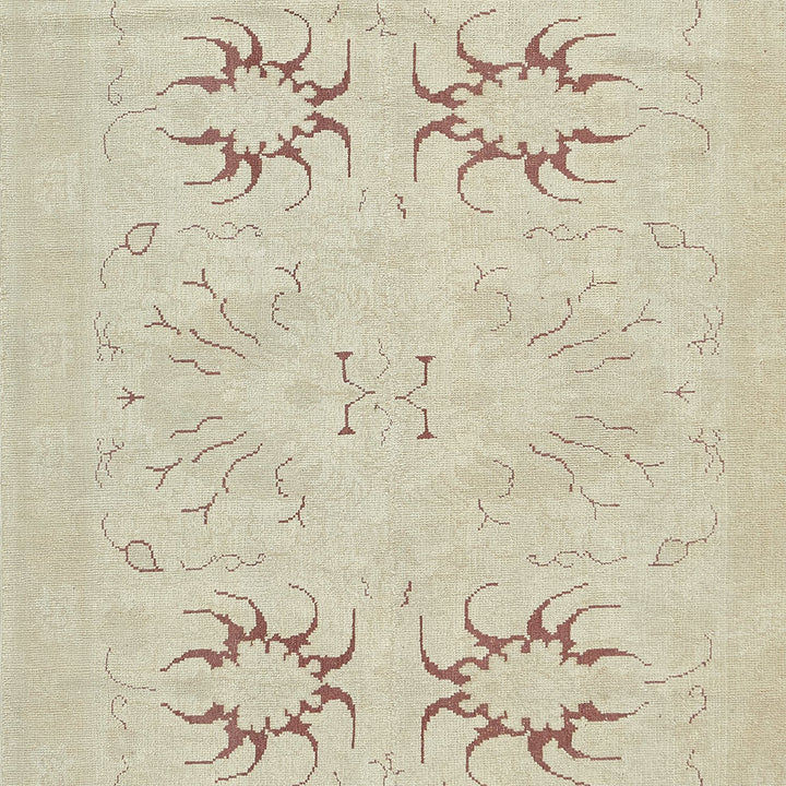 Symmetrical floral pattern on neutral fabric for elegant home décor