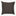 Square-shaped dark pillow with woven texture and gold tassel embellishments.