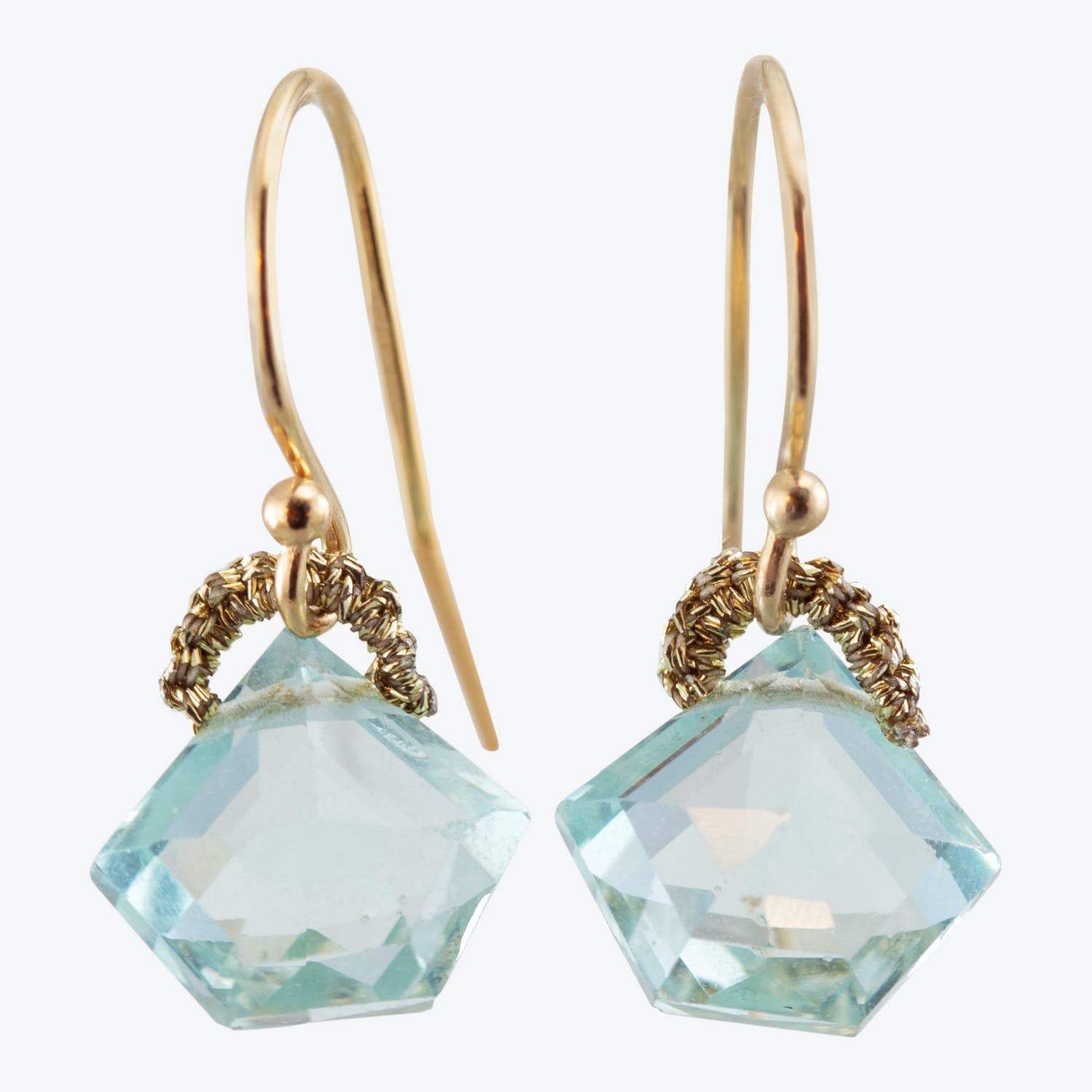 Elegant and versatile dangle earrings with stunning aqua gemstone accents.