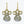 Gold-tone earrings featuring milky white gemstones with a translucent centerpiece