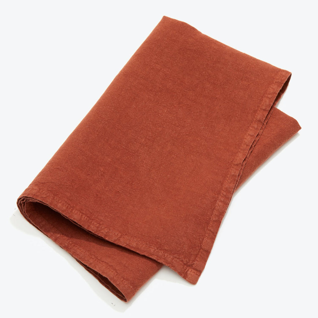 Marin Plum Red European Flax -Certified Linen Napkins, Set of 8 + Reviews