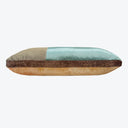 Stylized pencil cushion with colorful sections, perfect as home decor.