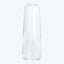 Minimalist clear glass cylinder on a white background.
