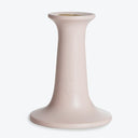 Elegant light pink vase with a subtle textured surface design.