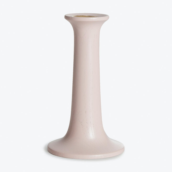 Handcrafted ceramic vase with a delicate pink hue and gold rim