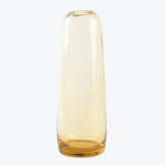 Tall, slender glass vase with amber glass bottom for stability.
