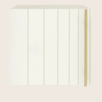 Minimalist representation of a closed book with golden bookmark.