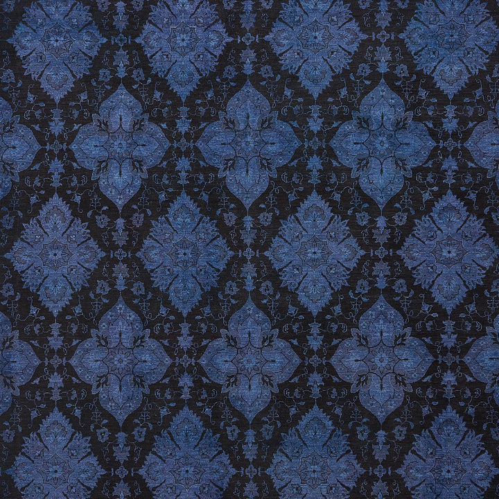 Intricate diamond-shaped pattern on dark background creates elegant textile design.