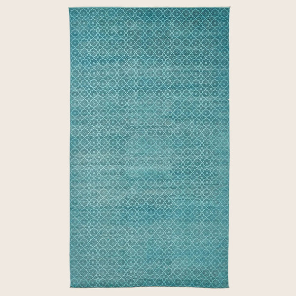 Orange & Red Overdyed Wool Rug - 3'11" x 7'10"