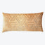 Rectangular decorative pillow with interlocking diagonal stripe pattern in muted tones.