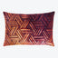 Colorful geometric patterned pillow with textured appearance adds vibrancy