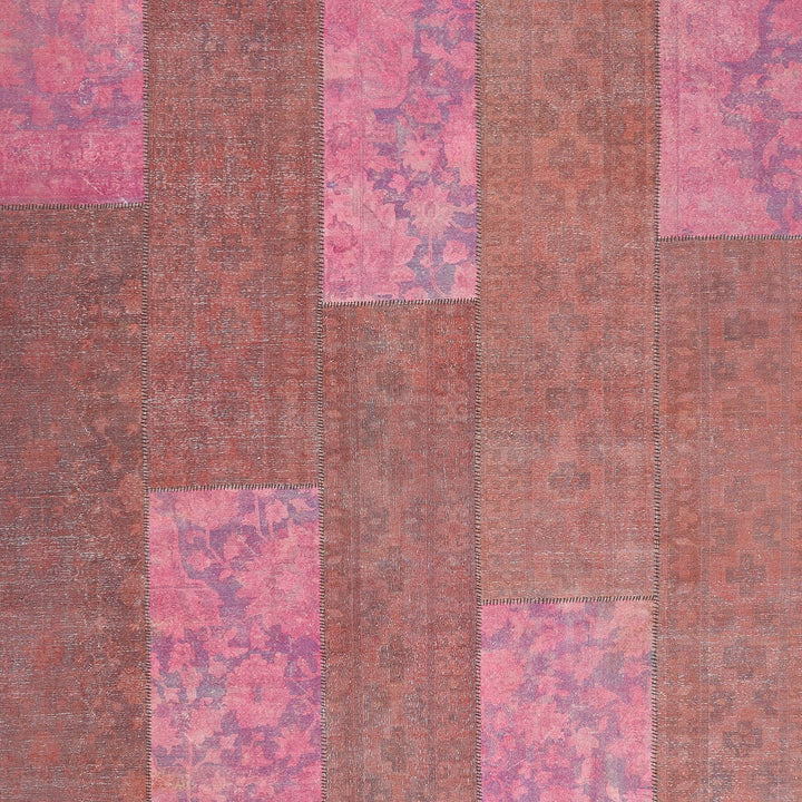 Vintage inspired textured surface with alternating burnt orange and pinkish stripes