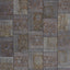 Vintage-inspired square tile pattern with faded floral-geometric motifs in earthy tones.