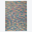 Vibrant and stylish rug with intricate diamond pattern and textured weave