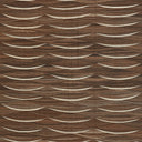 Patterned wooden surface with wavy bands and crescent-shaped grooves.