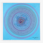 Hypnotic abstract artwork with concentric circles in blues and purples