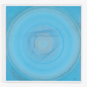 Abstract blue concentric circles create a tranquil, textured painting.