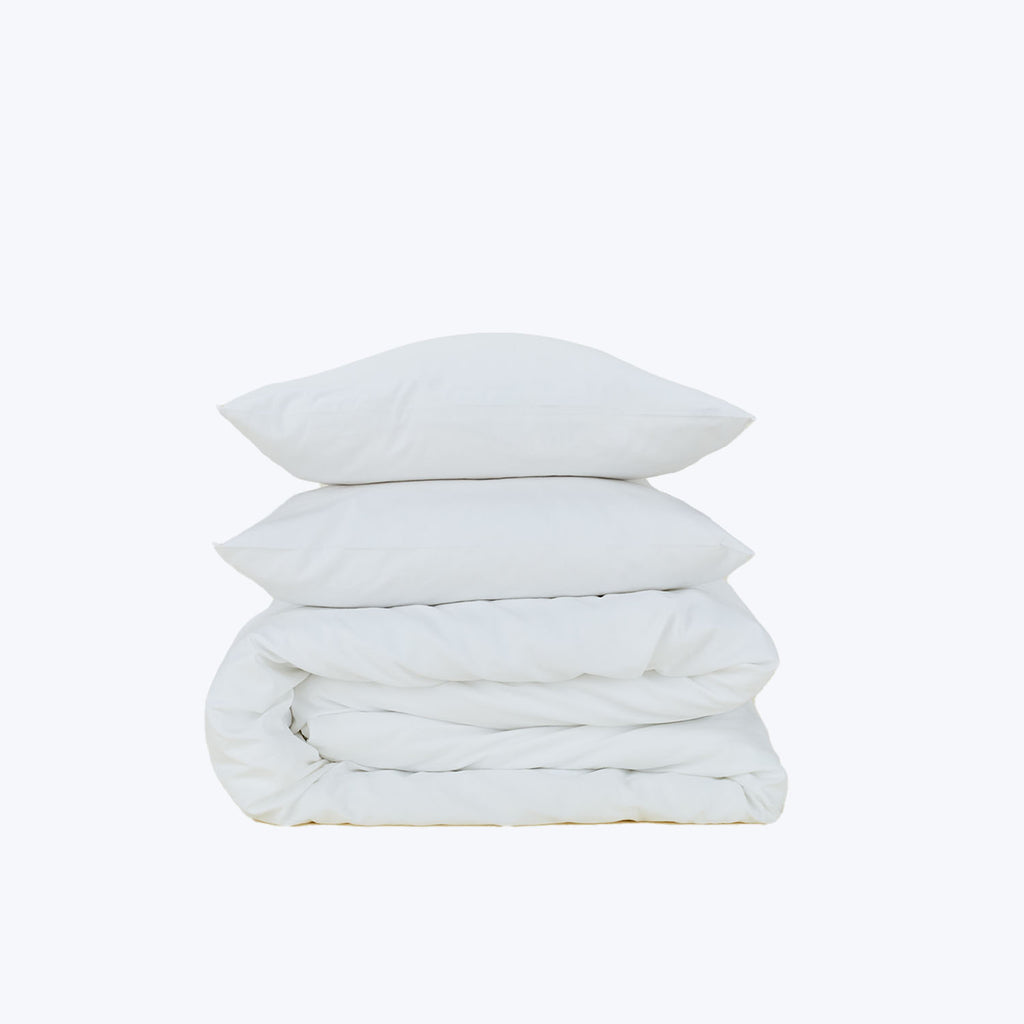 Essential Percale Duvet Cover White-King