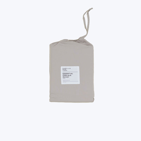 Essential Percale Duvet Cover Light Grey King