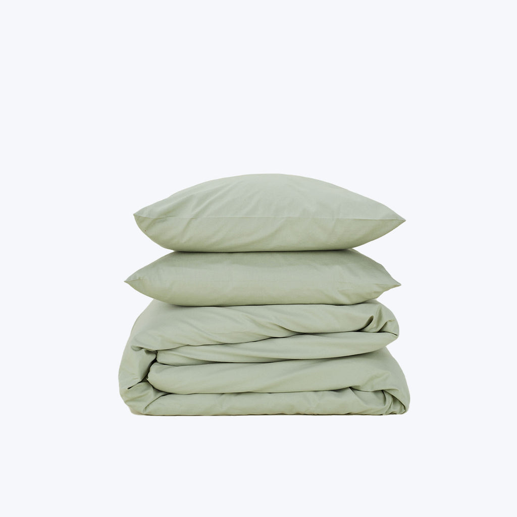 Essential Percale Duvet Cover Sage-King