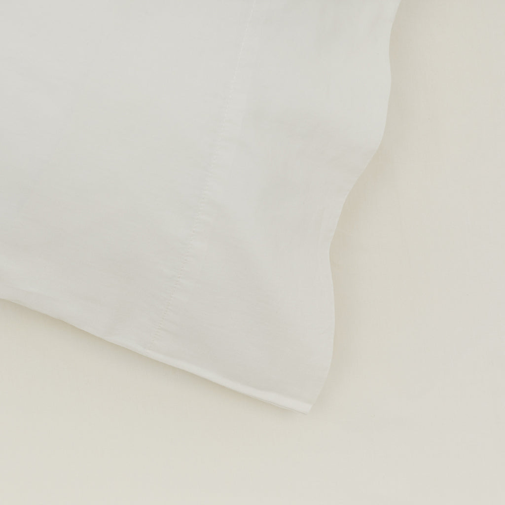 Essential Percale Sheet Ivory-Pillowcases-Standard