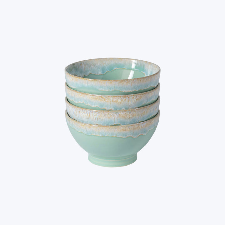 Latte Bowls, Set of 4-Aqua