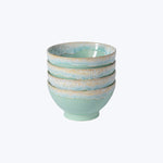 Latte Bowls, Set of 4-Aqua