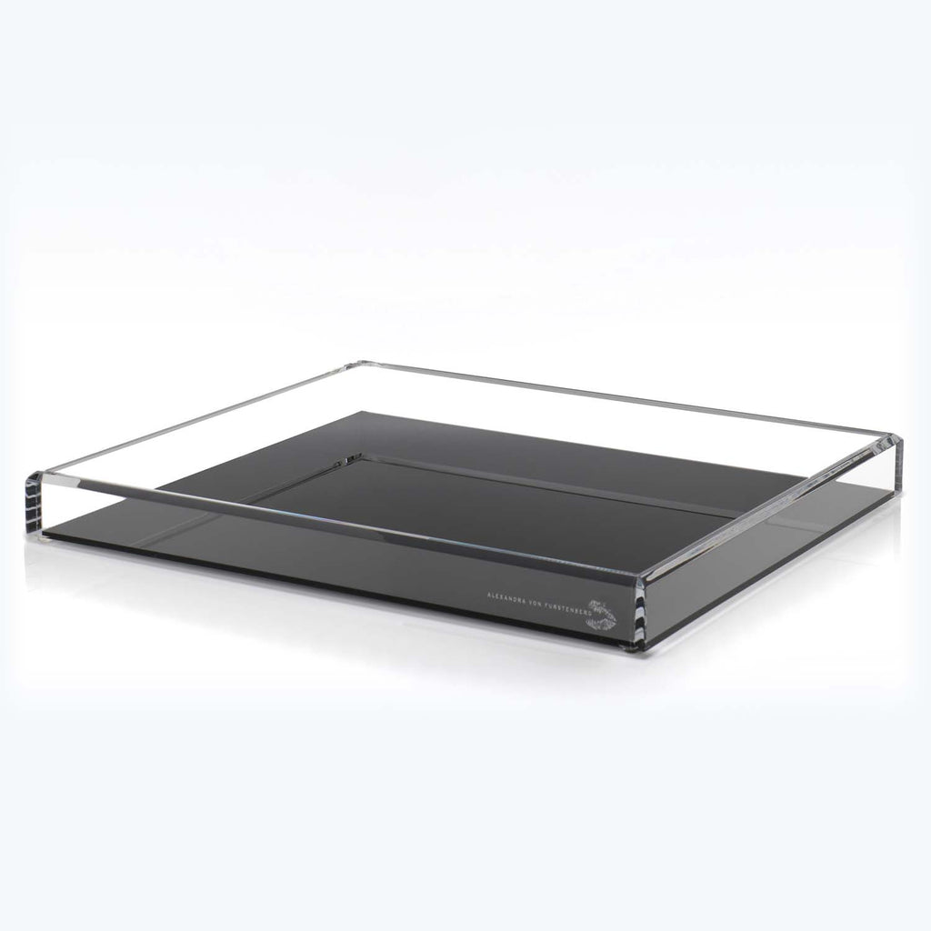Sleek and sophisticated tray with a touch of elegance.