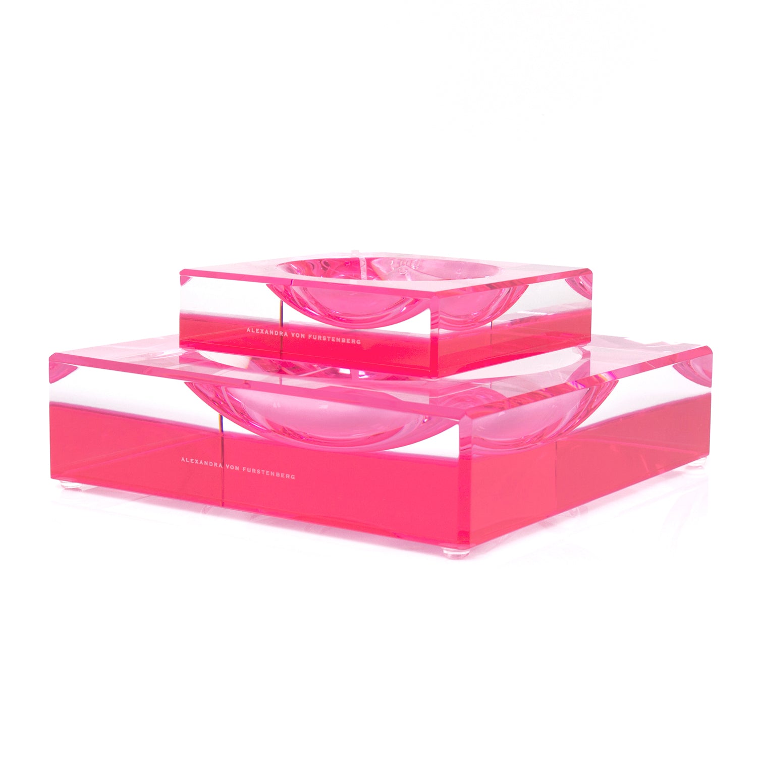 Contemporary pink acrylic home decor piece by Alexandra von Furstenberg.