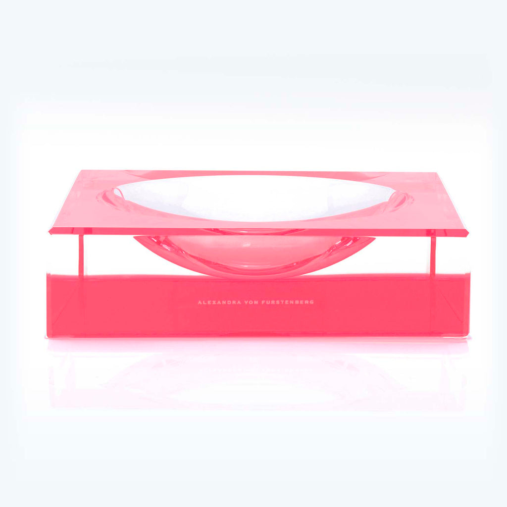 Modern, transparent pink acrylic tray by Alexandra von Furstenberg