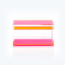 Transparent acrylic furniture with pink and orange accents by Alexandra Von Furstenberg.