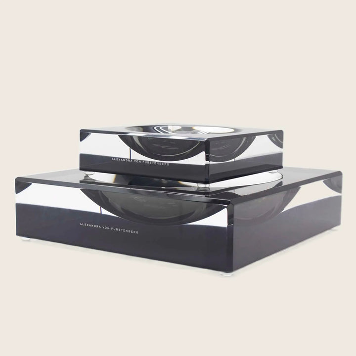 Minimalist black acrylic decorative object by Alexandra Von Furstenberg.