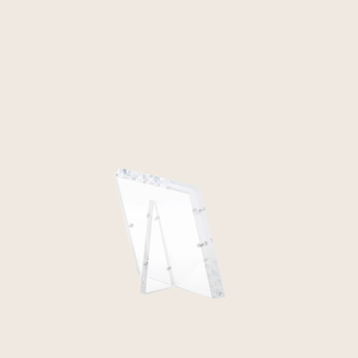 Minimalist transparent frame with adjustable legs for displaying signs