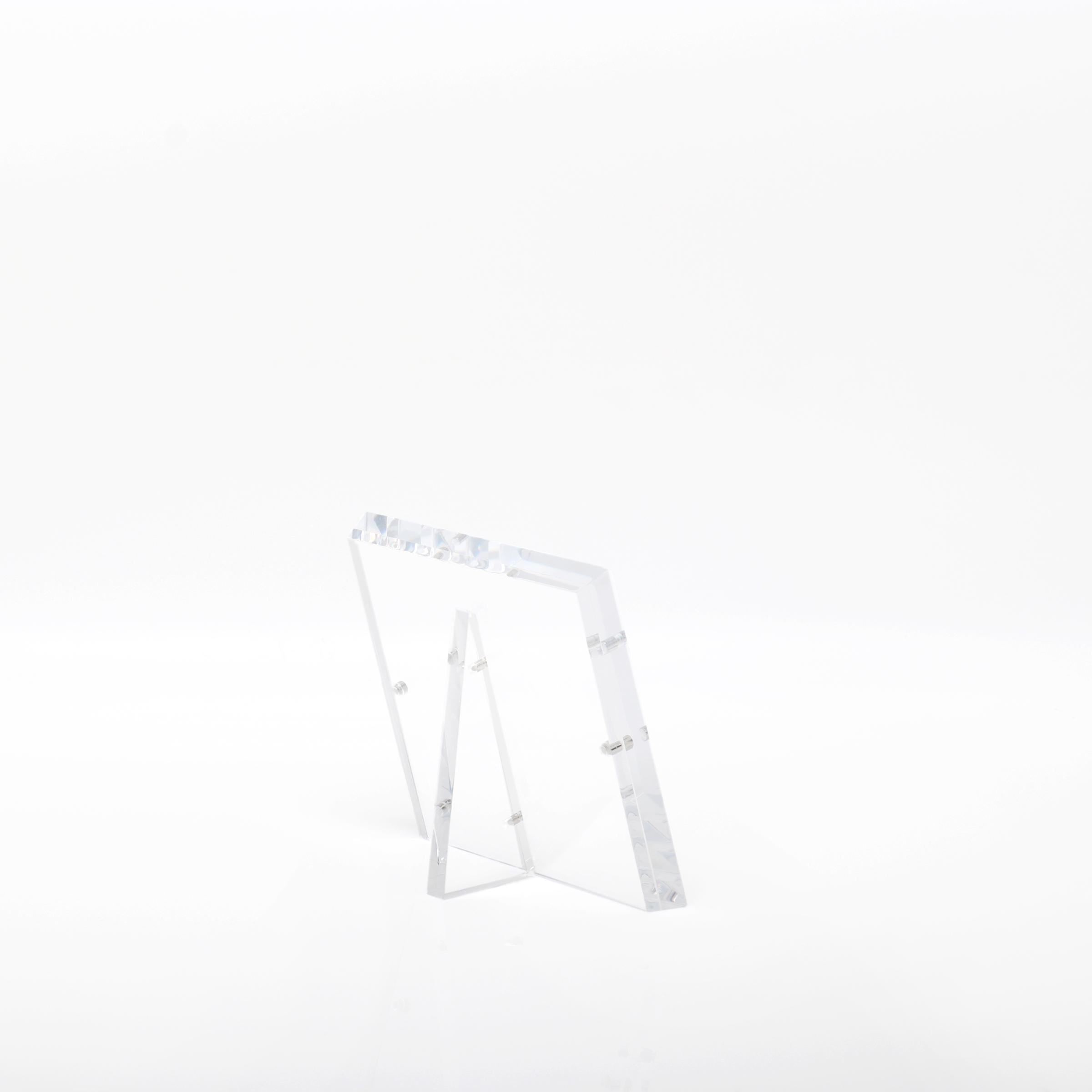 Minimalist transparent frame with adjustable legs for displaying signs