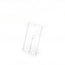 Clear acrylic stand with slanted back leg for optimal visibility.