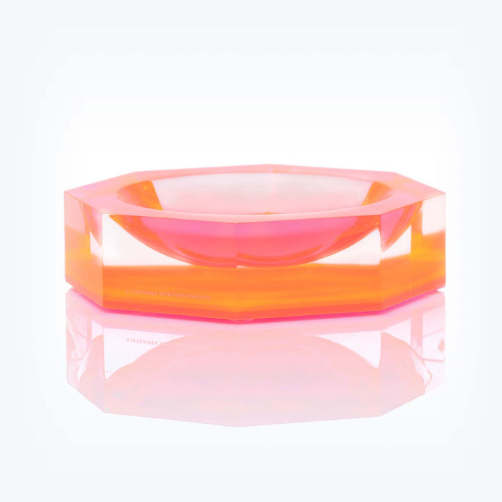 Vibrant, modern acrylic object with gradient colors and sleek design.