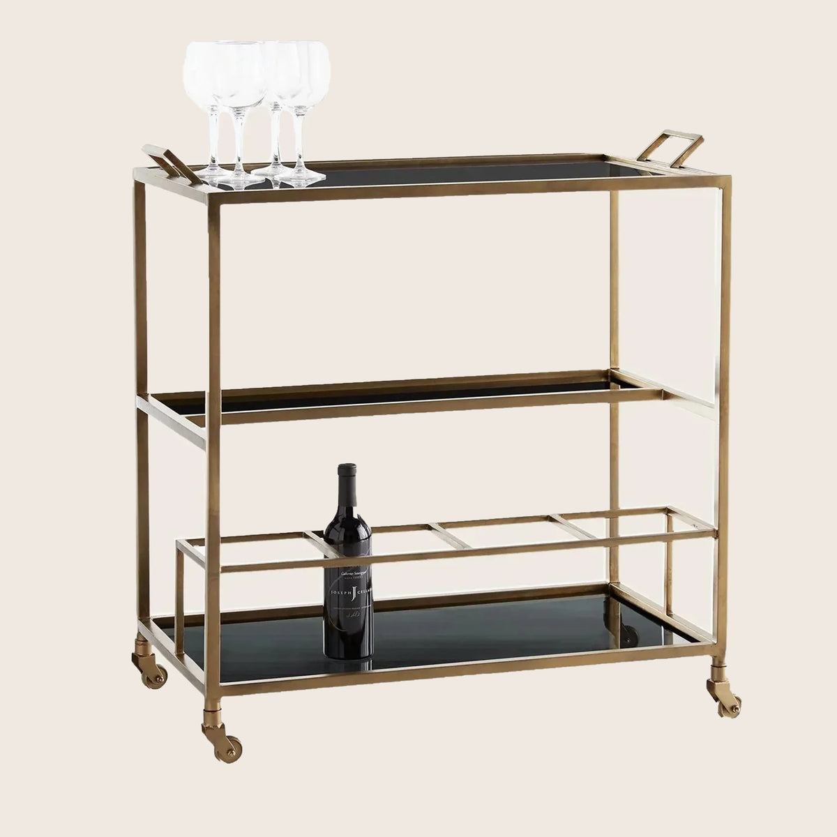 Antique Brass Bar Cart