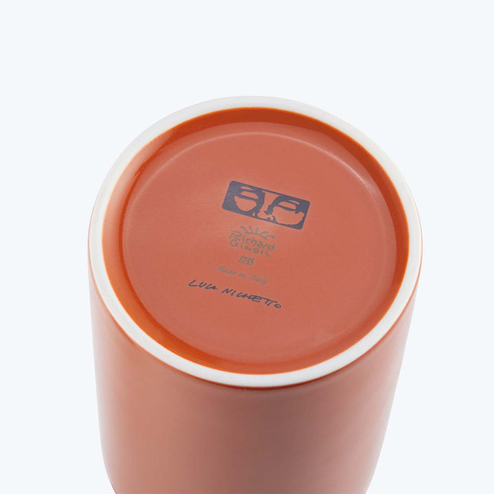 Bottom of terracotta cylindrical object with Richard Ginori 1735 stamp.