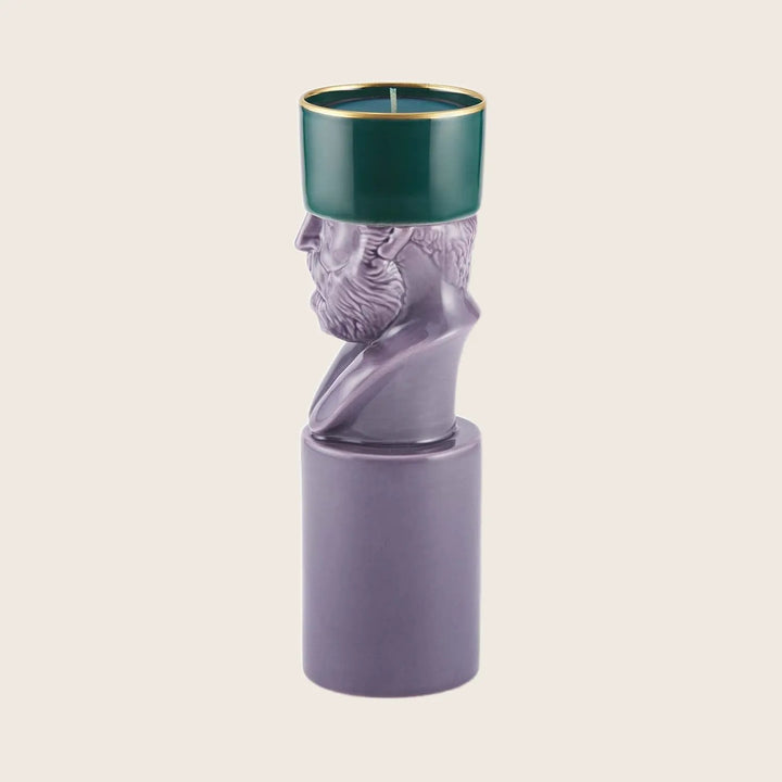 Modern twist on classical sculpture: a lilac candle holder design.