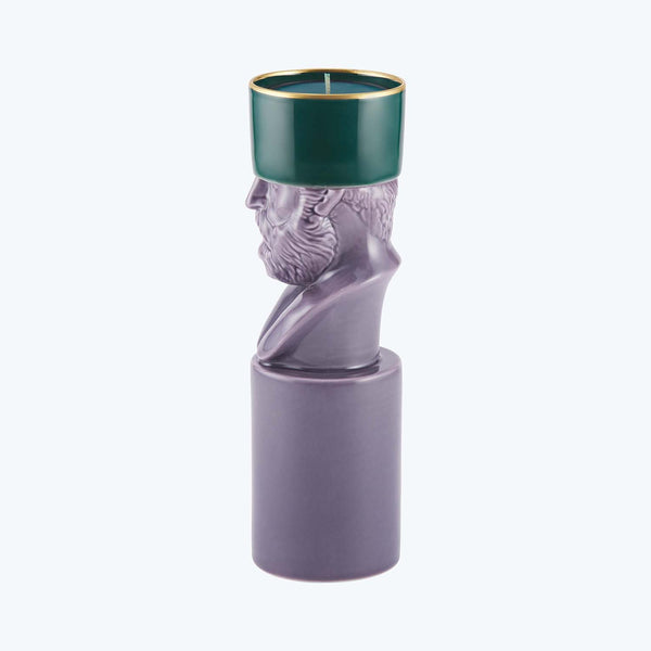 Modern twist on classical sculpture: a lilac candle holder design.