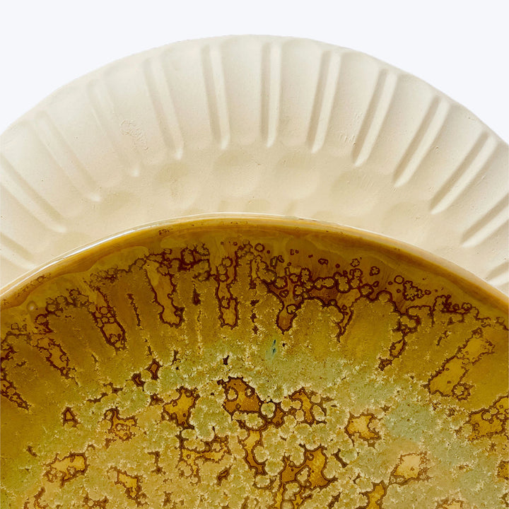 Faceted Ceramic Plate Large - Green Tea Default Title